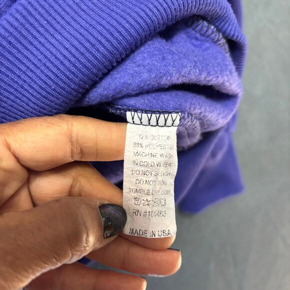 Vintage Hill Made in USA Purple Crewneck Sweatshirt Blank Small Retro 90s Skater - Picture 4 of 7